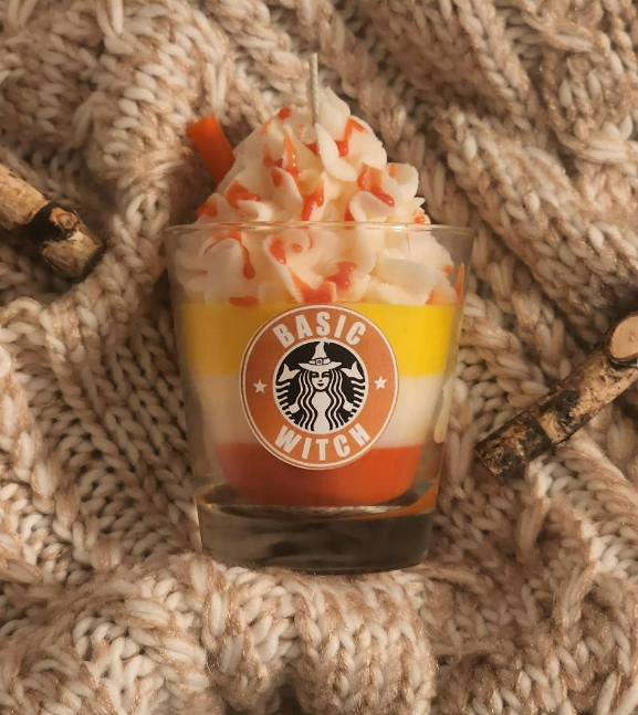 Candy Corn Cafe Theme Soy Candle - Hand Made