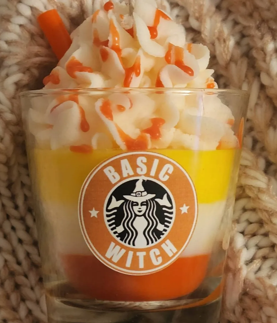 Candy Corn Cafe Theme Soy Candle - Hand Made