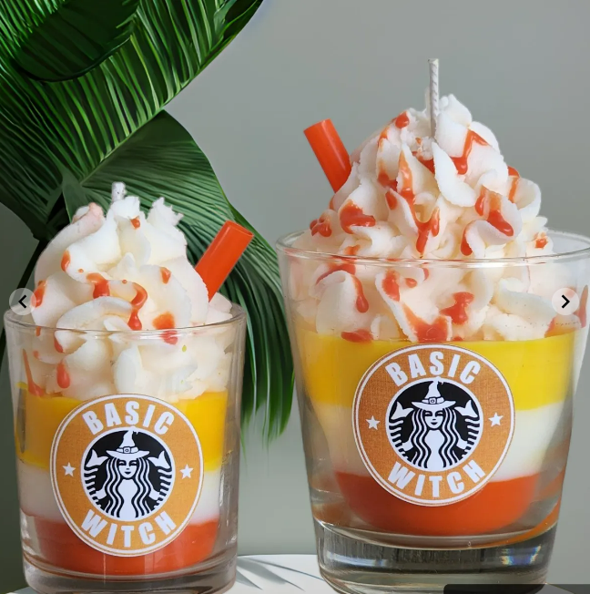 Candy Corn Cafe Theme Soy Candle - Hand Made