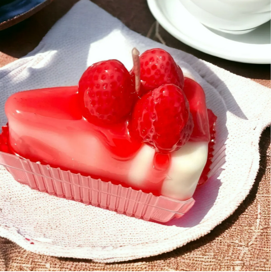 Candle - Glazed Strawberry Cheesecake - Hand Made