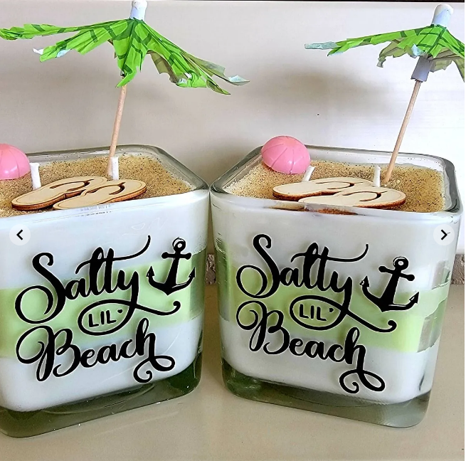 Beach Theme scented Soy Wax Candle 16oz- Hand Made