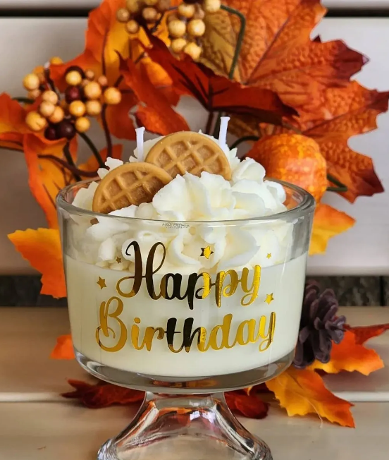 Birthday Candle: 12oz Scented Soy Wax - Sweet Cake Celebration