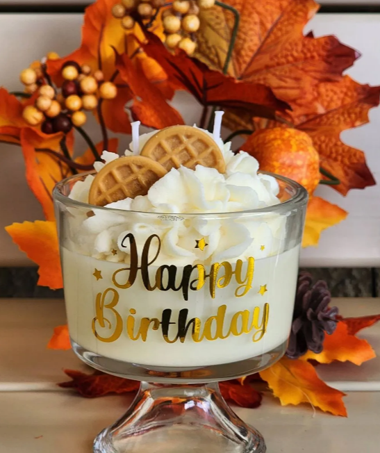 Birthday Candle: 12oz Scented Soy Wax - Sweet Cake Celebration