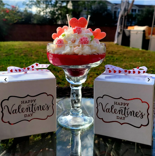 Valentines day Margarita soy wax candle